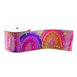 Niedlicher Rosa Regenbogen-Glitzer Ripsband