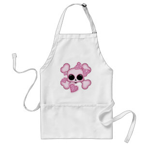 Niedlicher rosa Schädel Schürze