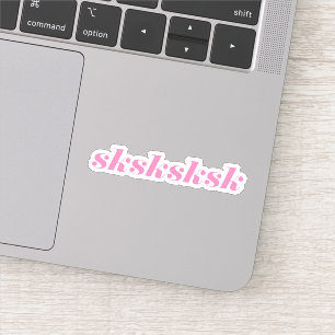 Niedlicher Rosa Skskiker Aufkleber