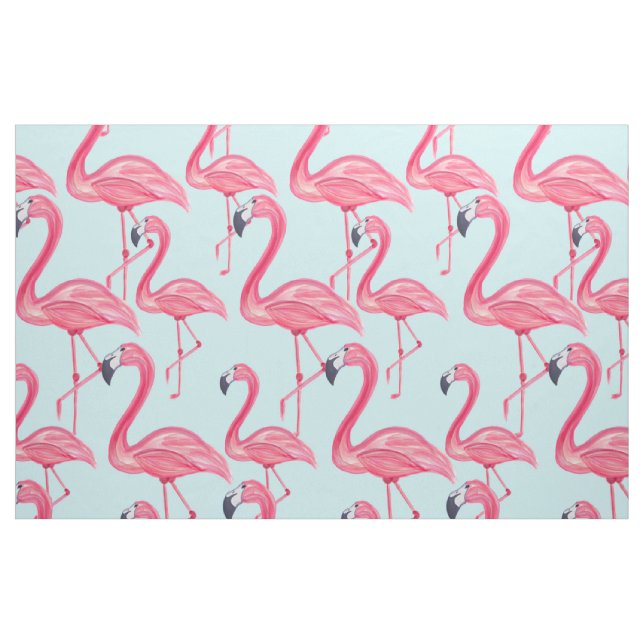 Niedlicher rosa Sommer gemaltes Flamingo-Muster Stoff (Yard (91,4 cm))