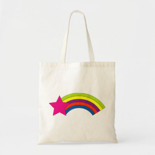 Niedlicher rosa-sternfarbener Regenbogen Tragetasche