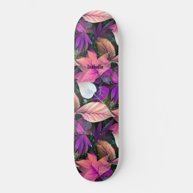 Niedlicher, rosa Swag Foliage Skateboard (Vorderseite)