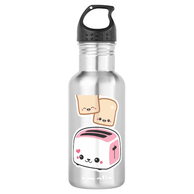 Niedlicher rosa Toaster Edelstahlflasche (Vorderseite)