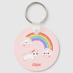 Niedlicher rosa Unicorn Schlüsselanhänger