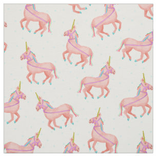 Niedlicher rosa Unicorn und Sternchen-Vereinbarung Stoff