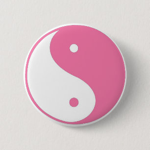Niedlicher rosa Yin Yang Knopf Button