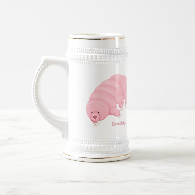 Niedlicher rosafarbener kardialer Cartoon Bierglas (Links)