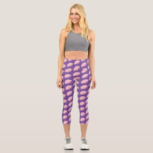 Niedlicher rosafarbener kardialer Cartoon Capri Leggings