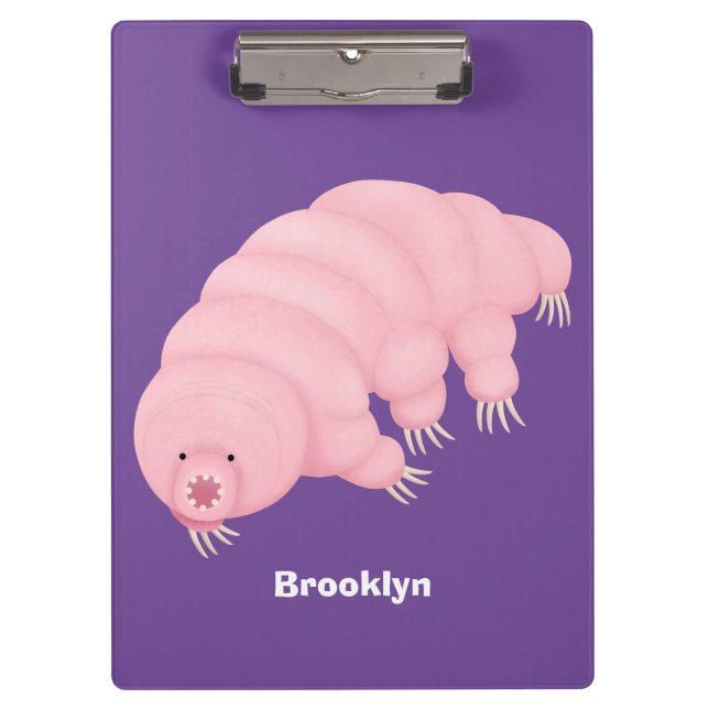 Niedlicher rosafarbener kardialer Cartoon Klemmbrett (Vorderseite)