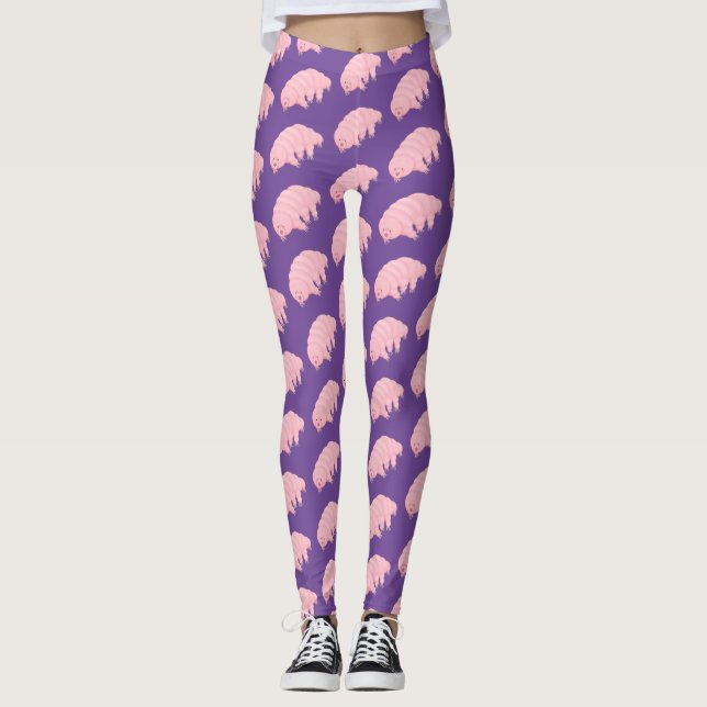 Niedlicher rosafarbener kardialer Cartoon Leggings (Vorderseite)