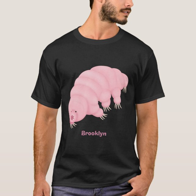 Niedlicher rosafarbener kardialer Cartoon T-Shirt (Vorderseite)