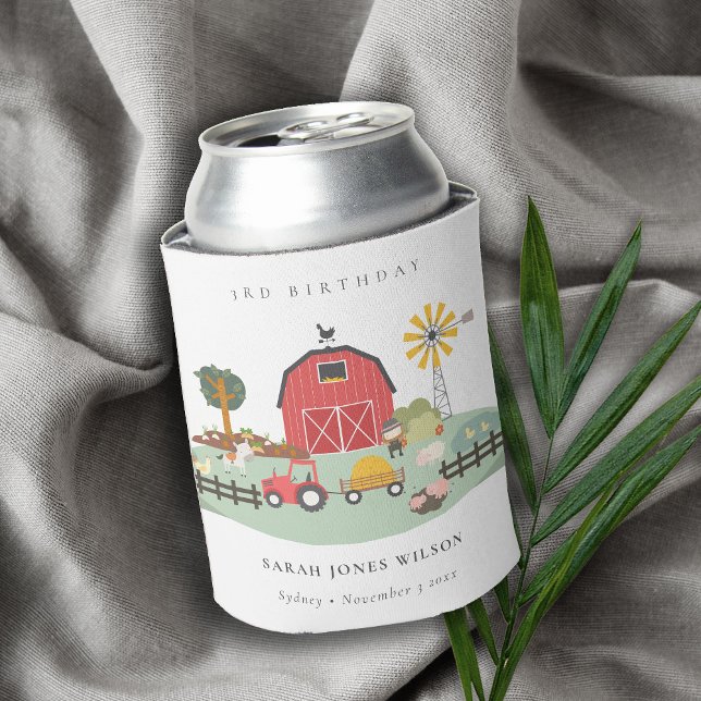 Niedlicher Rotbarnylard-Bauernhof jedes Alter Gebu Dosenkühler (Von Creator hochgeladen)