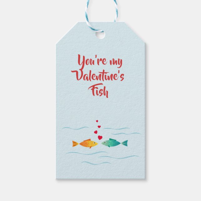 Niedlicher Rotbarsch-Valentinstag Geschenkanhänger (Vorderseite)