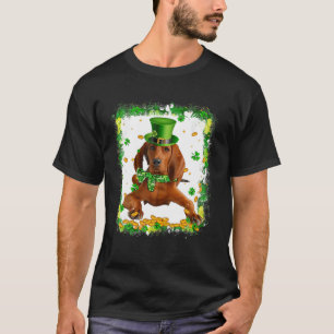 Niedlicher Rotbein-Hund Hund St Patricks Day Irish T-Shirt