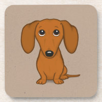 Niedlicher roter Cartoon-Dackel-Hund der Dackel-|