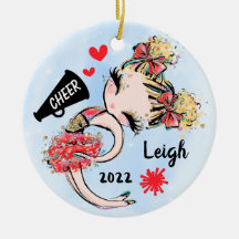Niedlicher Roter Cheerleader Girl Ornament Blonde