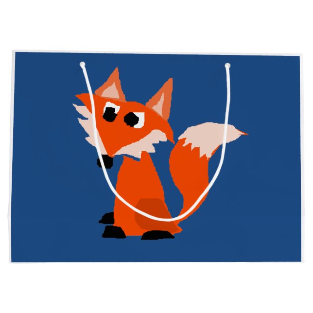 Niedlicher roter Fox-Cartoon Große Geschenktüte (Rückseite)