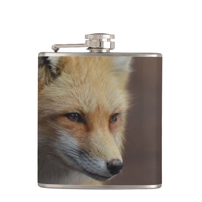 Niedlicher roter Fox Flachmann (Vorderseite)