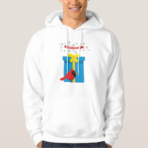 Niedlicher roter Kardinal mit blauem Geschenk Hoodie