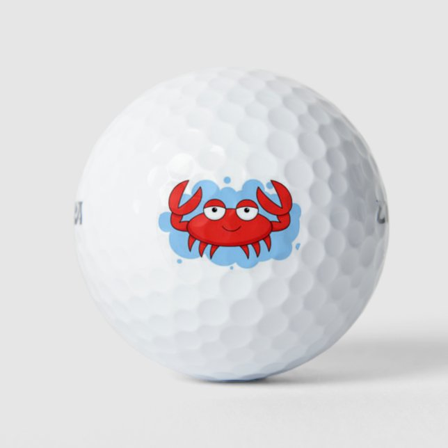 niedlicher Roter Krabbelball Golfball (Vorderseite)