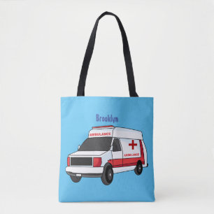 Niedlicher roter Krankenwagen Cartoon