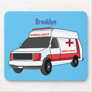 Niedlicher roter Krankenwagen Cartoon Mousepad