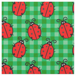 Niedlicher roter Krug auf grünem kariertem Käfig Stoff