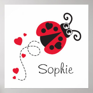 Niedlicher roter Ladybug Poster