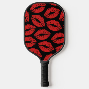 Niedlicher Roter Lipstick Kisses Kiss Lips Muster Pickleball Schläger