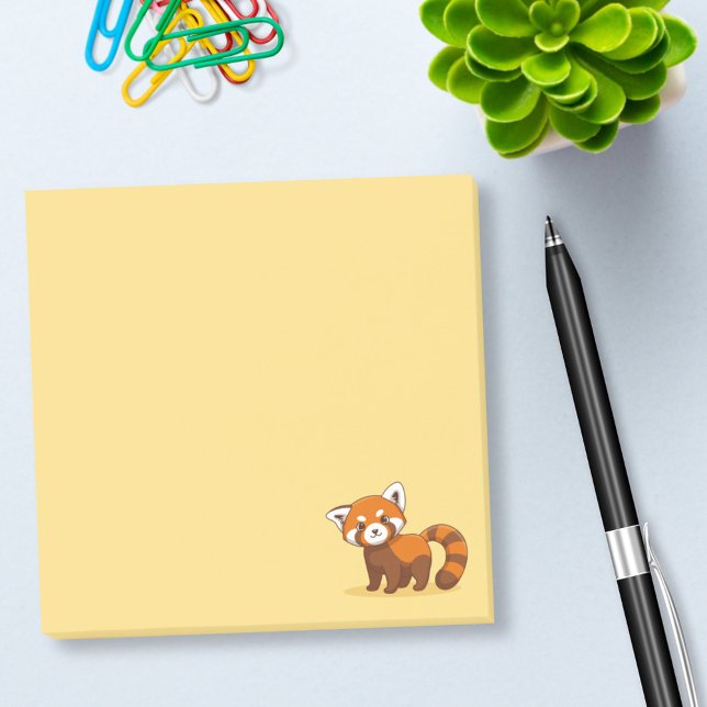 Niedlicher Roter Panda auf Gelb Post-it Klebezettel (Von Creator hochgeladen)