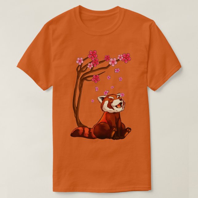 Niedlicher Roter Panda-Bär T-Shirt (Design vorne)