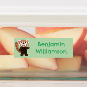 Niedlicher roter Panda Cartoon personalisiert Etiketten