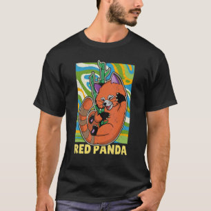 Niedlicher roter Panda-Panda-Biologe T-Shirt
