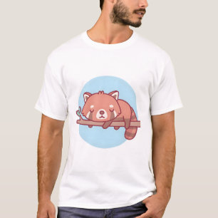 Niedlicher Roter Panda-Schlaf auf Baumzweig T-Shirt