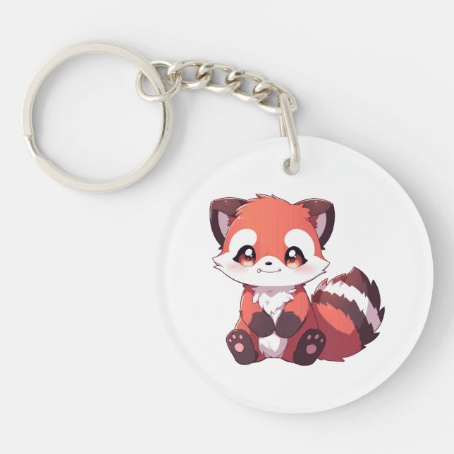 niedlicher roter Panda Schlüsselanhänger (Vorderseite)