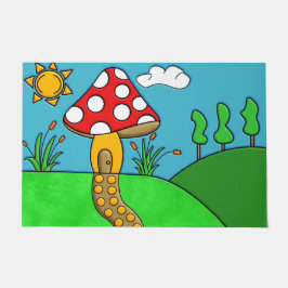 niedlicher roter Pilz Fußmatte