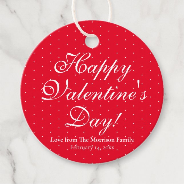 Niedlicher roter Polka dots benutzerdefinierte Skr Geschenkanhänger (Vorderseite)