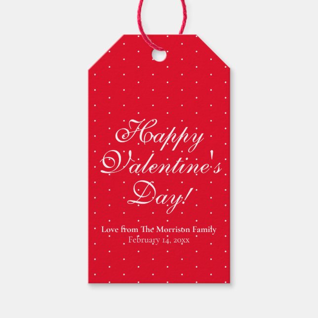 Niedlicher roter Polka dots benutzerdefinierte Skr Geschenkanhänger (Vorderseite)