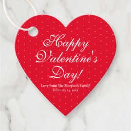 Niedlicher roter Polka dots Herzchen Valentinstag Geschenkanhänger