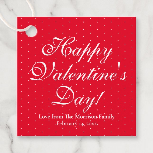 Niedlicher roter Polka Punkt benutzerdefinierte Sk Geschenkanhänger (Vorderseite)