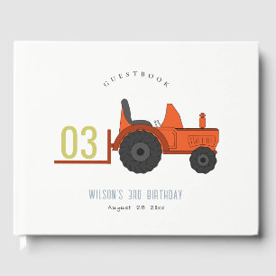 Niedlicher roter Rosttracker Kinder jeden Geburtst Gästebuch