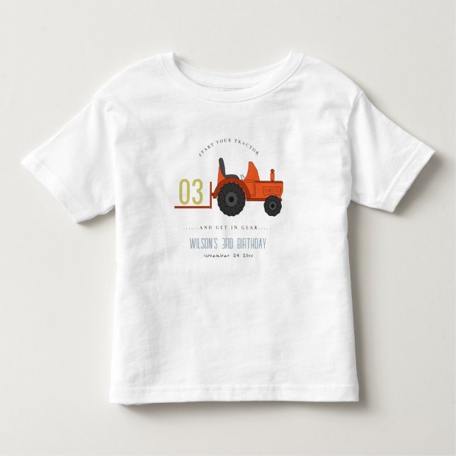 Niedlicher roter Rosttracker Kinder jeden Geburtst Kleinkind T-shirt (Vorderseite)