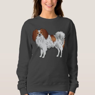 Niedlicher, roter und weißer Phalène-Karikaturenhu Sweatshirt