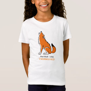 Niedlicher Roter Wolf - gefährdete Tiergrafik - T-Shirt