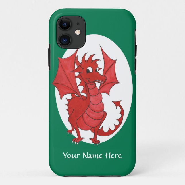 Niedlicher roter zu personifizieren Drache iPhone Case-Mate iPhone Hülle (Rückseite)