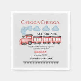 Niedlicher Roter Zug mit Wasserfarbe in jedem Alte Serviette