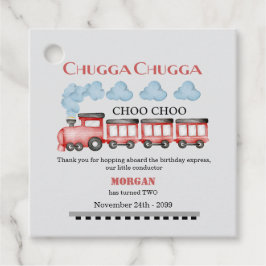 Niedlicher Roter Zug Wasserfarbe 2. Geburtstag Geschenkanhänger