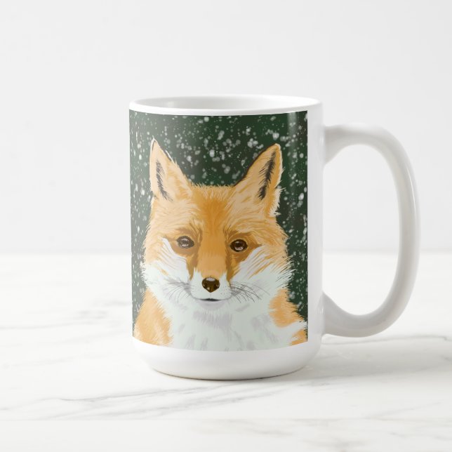 Niedlicher Rotfuchs - im Schnee. Kaffeetasse (Rechts)