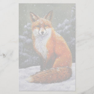 Niedlicher Rotfuchs im Winterschnee Briefpapier