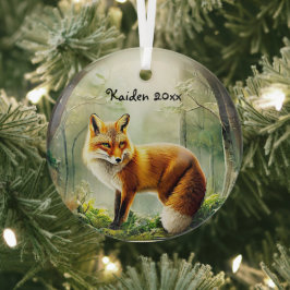 Niedlicher Rotfuchs in Snowglobe Ornament Aus Glas